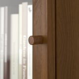 BILLY / OXBERG Rak buku+pintu kaca/unit sambungan, coklat kesan kayu walnut, 40x30x237 cm
