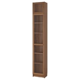 BILLY / OXBERG Rak buku+pintu kaca/unit sambungan, coklat kesan kayu walnut, 40x30x237 cm