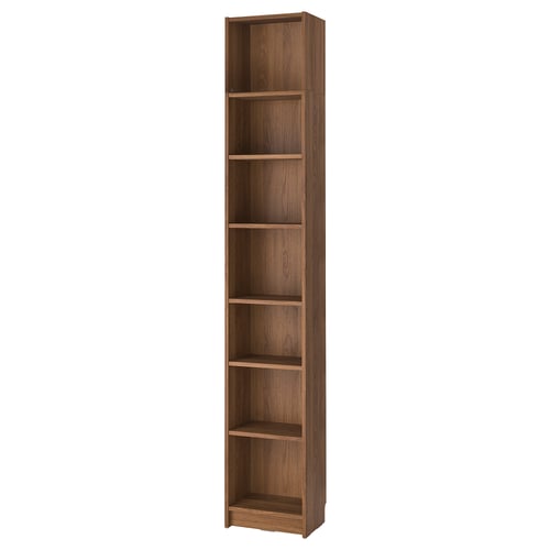 BILLY Rak buku dgn unit tambah tg, coklat kesan kayu walnut, 40x28x237 cm