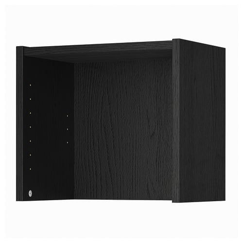 BILLY Unit menambah ketinggian, hitam kesan kayu oak, 40x28x35 cm
