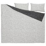 BJÖRKGRÅMAL Sarung duvet dan 2 sarung bantal, hitam putih/berbintik, 240x220/50x80 cm