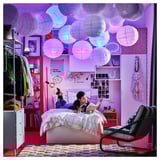 BREDVECKLARE Sarung duvet dan sarung bantal, putih biru/berpetak, 150x200/50x80 cm