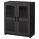 Pilihan: BRIMNES Kabinet berpintu, kaca/hitam, 78x95 cm