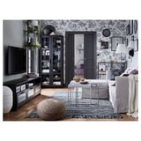 BRIMNES Kabinet pintu kaca, hitam, 80x190 cm