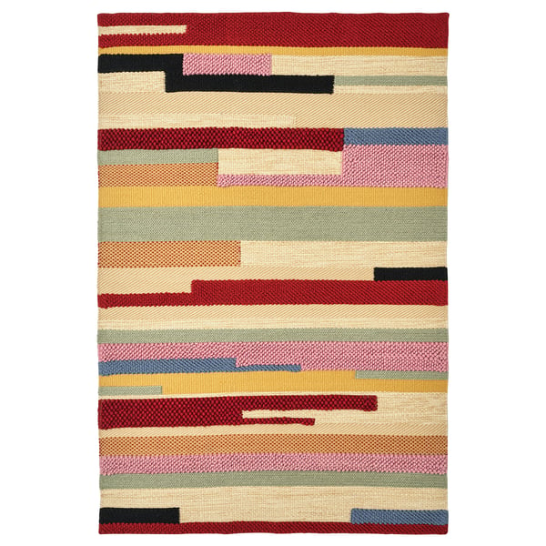 BRÖNDEN Ambal, bulu nipis, buatan tangan pelbagai warna/merah, 133x195 cm