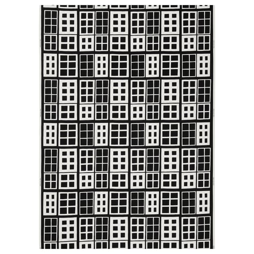 BROKAKLEJA Fabrik pra-potong, hitam/geometrik, 150x300 cm