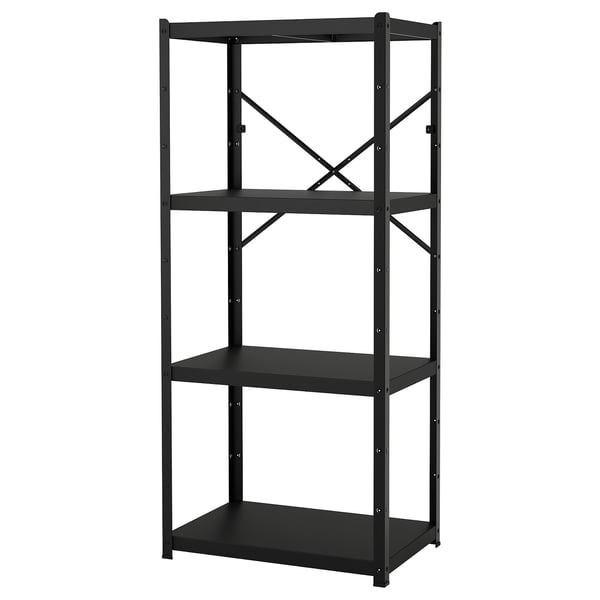 BROR Unit para-para, hitam, 85x55x190 cm