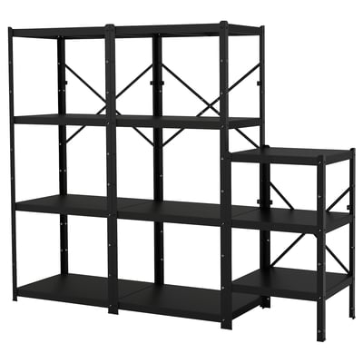 BROR Unit para-para, hitam, 234x55x190 cm