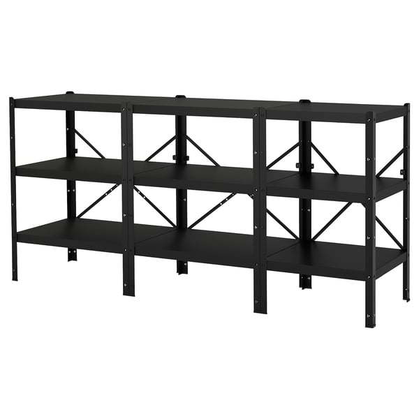 BROR Unit para-para, hitam, 234x55x110 cm
