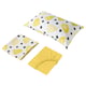 BRUKSVARA Set 3 unit linen tempat tidur, kuning/putih, 150x200 cm