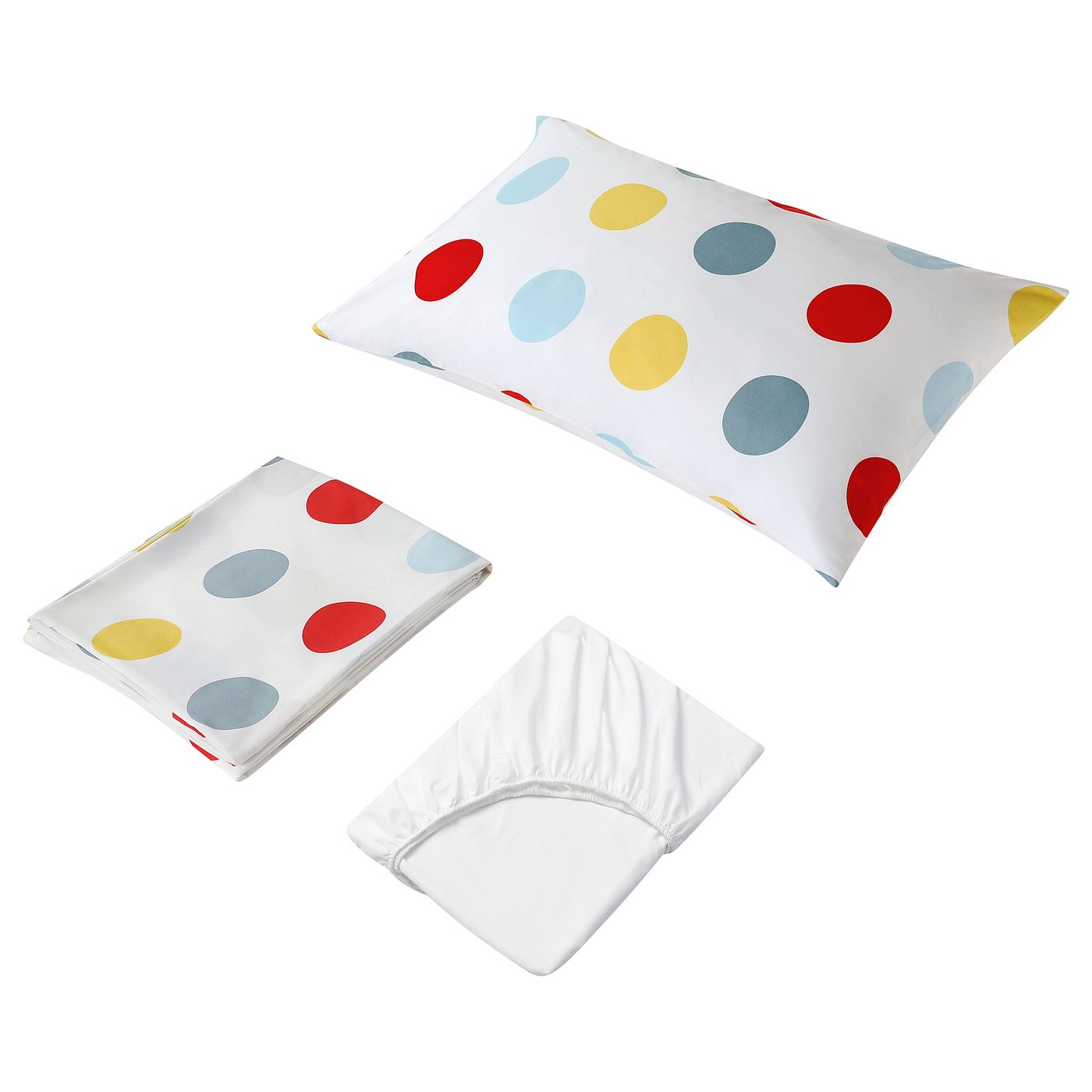 BRUKSVARA Set 3 unit linen tempat tidur, pelbagai warna/corak bintik, 150x200 cm