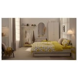 BRUKSVARA Set 4 unit linen tempat tidur, putih/kuning, 200x200 cm