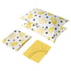 BRUKSVARA Set 4 unit linen tempat tidur, putih/kuning, 200x200 cm