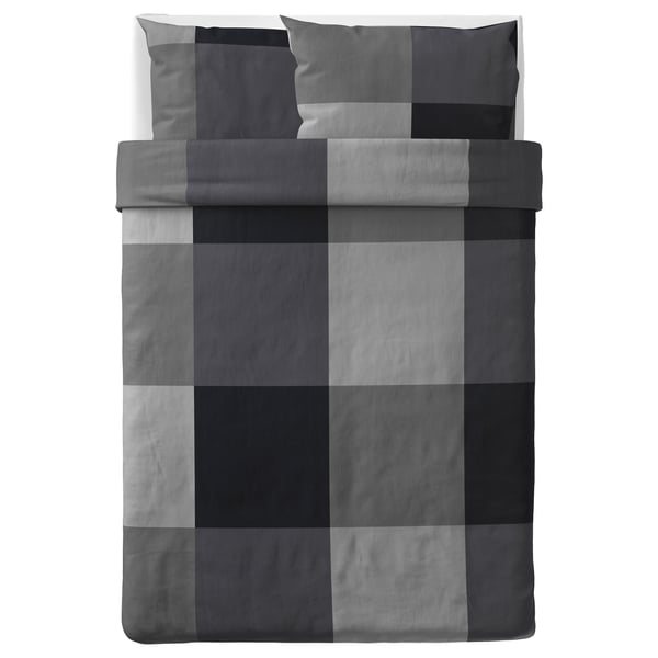 BRUNKRISSLA Sarung duvet dan 2 sarung bantal