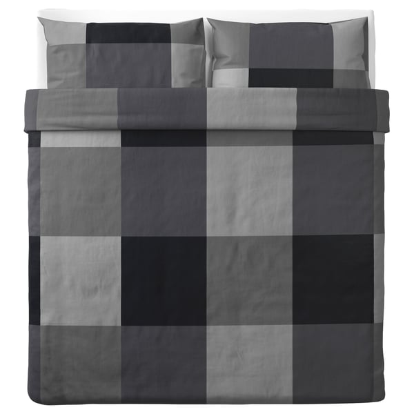 BRUNKRISSLA Sarung duvet dan 2 sarung bantal
