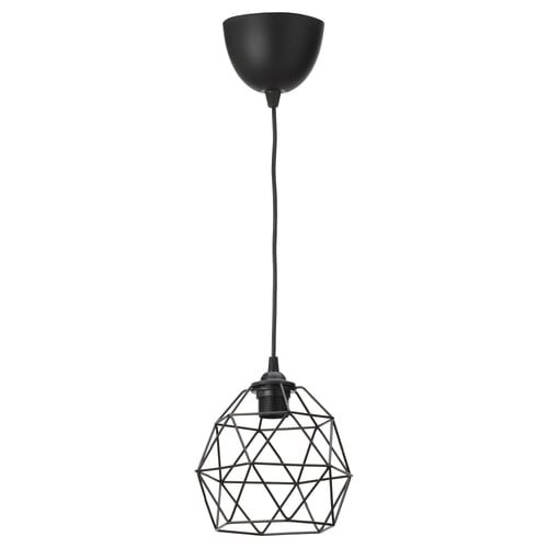 BRUNSTA / HAVSDJUP Lampu pendan, hitam, 20 cm