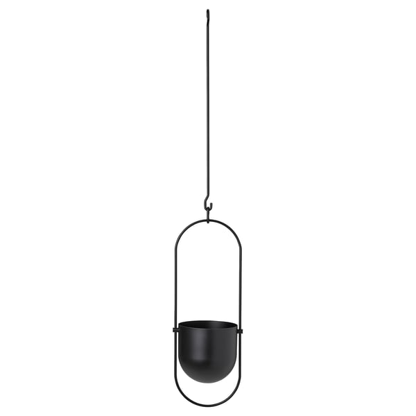 CHILISTRÅN Bekas menanam yg digantung, dalam/luar  hitam, 12 cm
