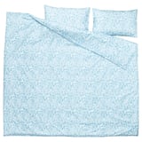 CYMBALBLOMMA Sarung duvet dan 2 sarung bantal, putih/biru, 200x200/50x80 cm