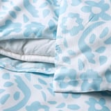 CYMBALBLOMMA Sarung duvet dan 2 sarung bantal, putih/biru, 200x200/50x80 cm