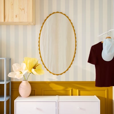 DAGGKAPRIFOL Cermin, kuning gelap, 60x100 cm