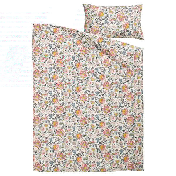 DAGGSALVIA Sarung duvet dan sarung bantal, pelbagai warna/corak bunga-bungaan, 150x200/50x80 cm