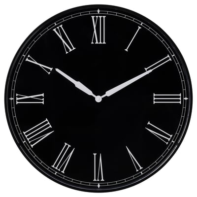 DRABBLING Jam dinding, hitam, 52 cm