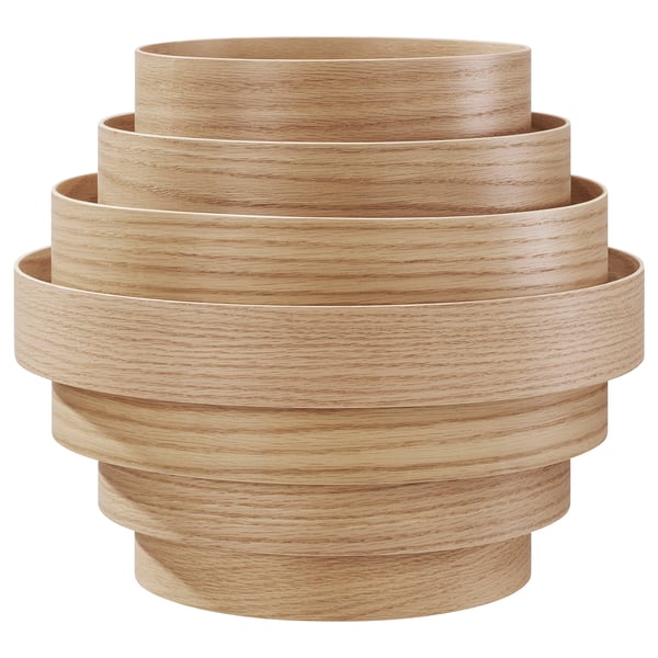 DYKARKLOCKA Terendak lampu pendan, Venir kayu oak berwarna putih, 40 cm