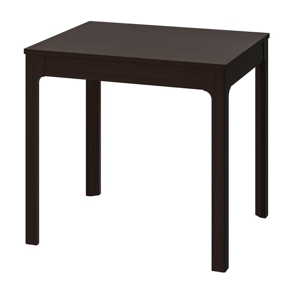 EKEDALEN Meja boleh dipanjangkan, coklat gelap, 80/120x70 cm