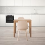 EKEDALEN / ODGER Meja dan 2 kerusi, kayu oak/putih kuning air, 80/120 cm