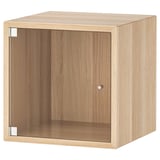 EKET Kabinet dinding berpintu kaca, kesan kayu oak berwarna putih, 35x35x35 cm