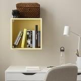 EKET Kabinet dinding berpintu kaca, kuning pucat, 35x35x35 cm