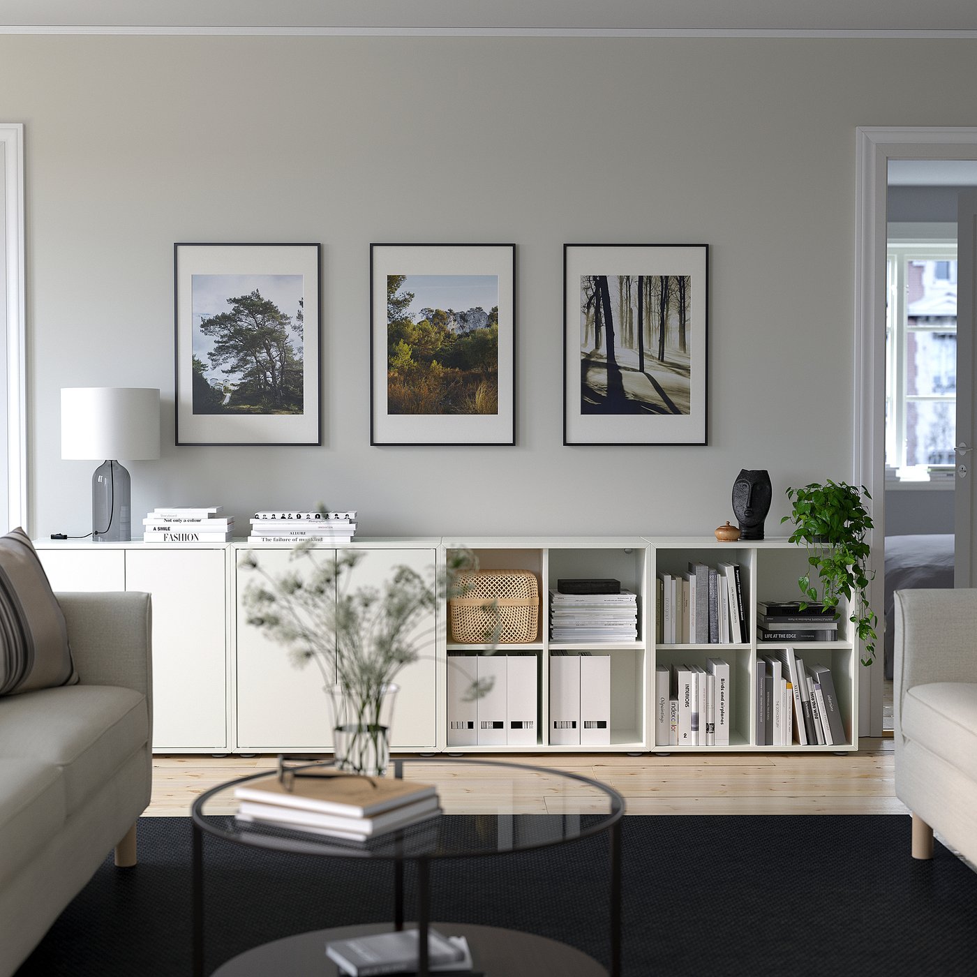 EKET Kombinasi kabinet berkaki, putih, 280x35x72 cm
