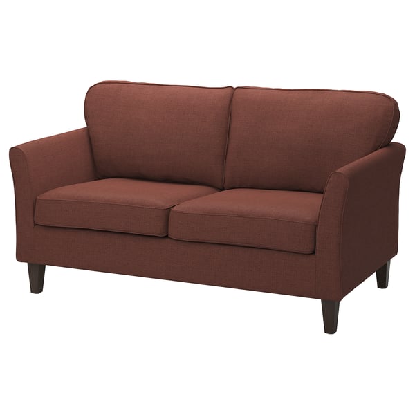 EKHOLMA Sarung sofa 2 tempat duduk, Kilanda coklat merah