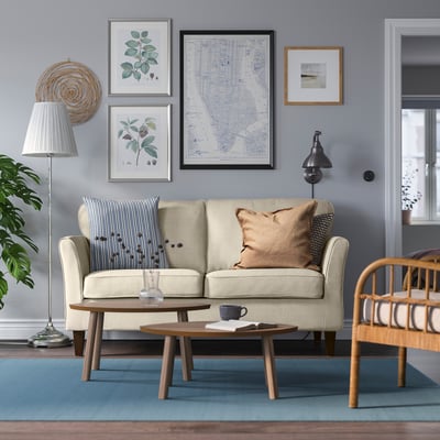 EKHOLMA Sofa 2 tempat duduk, Kilanda kuning air muda