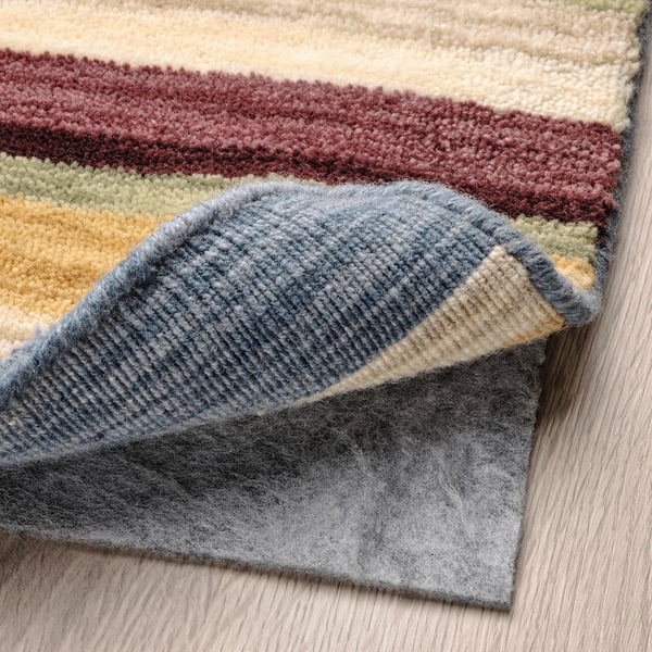 ELLJUSSPÅR Ambal, bulu nipis, pelbagai warna/berjalur buatan tangan, 170x240 cm