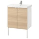 ENHET / TVÄLLEN Kabinet sink 2 pintu, kesan kayu oak/putih Paip Pilkån, 64x43x87 cm