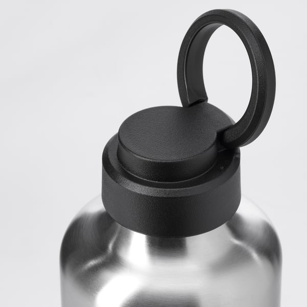 ENKELSPÅRIG Botol air, keluli tahan karat/hitam, 0.7 l