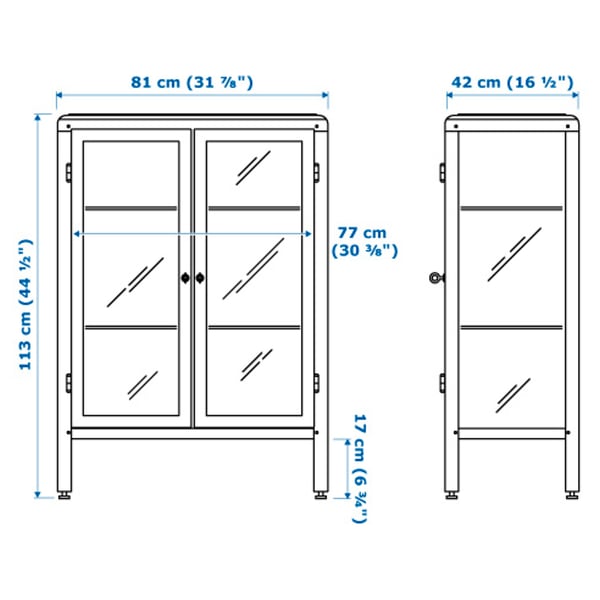 FABRIKÖR Kabinet pintu kaca, hitam biru, 81x113 cm