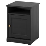 FÅGELFJÄLLET Meja sisi katil, hitam kesan kayu oak, 42x41x56 cm