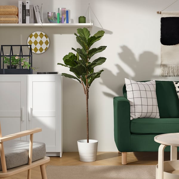 FEJKA Pokok hiasan tiruan dalam pasu., dalam/luar ara daun rebab, 19 cm