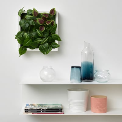 FEJKA Pokok tiruan, dipasang pada dinding/dalam/luar hijau/ungu lembut, 26x26 cm