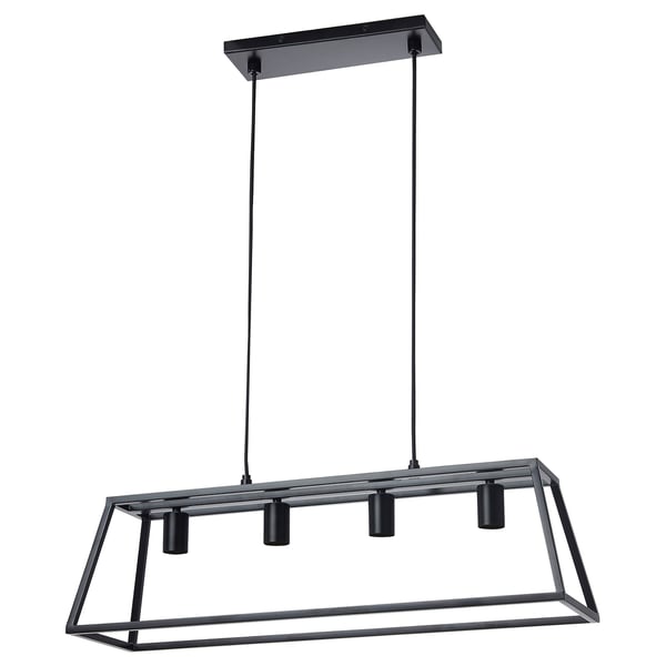 FELSISK Lampu pendan dgn 4 lampu, hitam, 81 cm