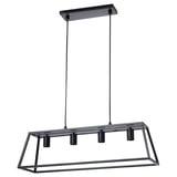 FELSISK Lampu pendan dgn 4 lampu, hitam, 81 cm