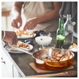 FINMAT Kuali sauté dgn penutup, kuprum/keluli tahan karat, 25 cm