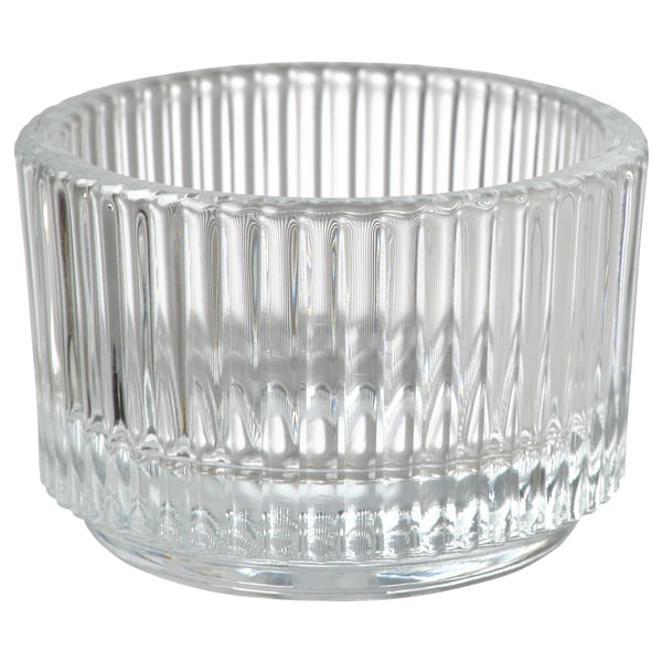 FINSMAK Bekas lilin hiasan, kaca jernih, 3.5 cm