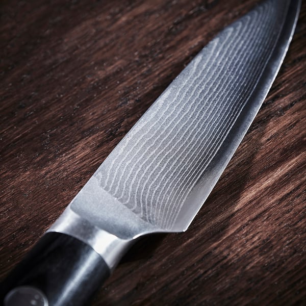FJÄLLRÖDING Pisau sayur, keluli Damsyik/hitam, 10 cm