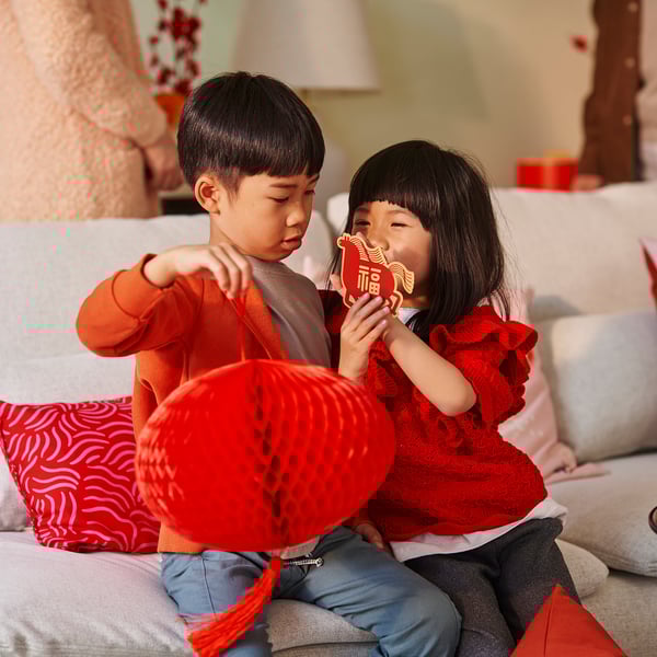 FÖSSTA Hiasan tingkap, kuda/merah, 6 keping