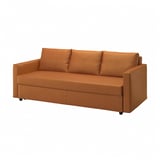 FRIHETEN Katil sofa 3 tempat duduk, Faringe coklat jingga