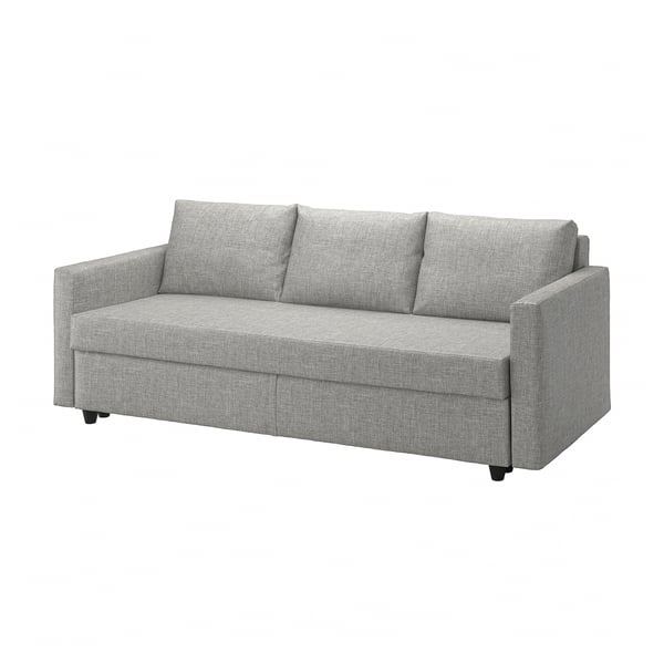 FRIHETEN Sofa katil 3 tempat duduk, Faringe kelabu muda