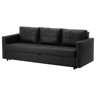 FRIHETEN Sofa katil tiga tempat duduk, Bomstad hitam